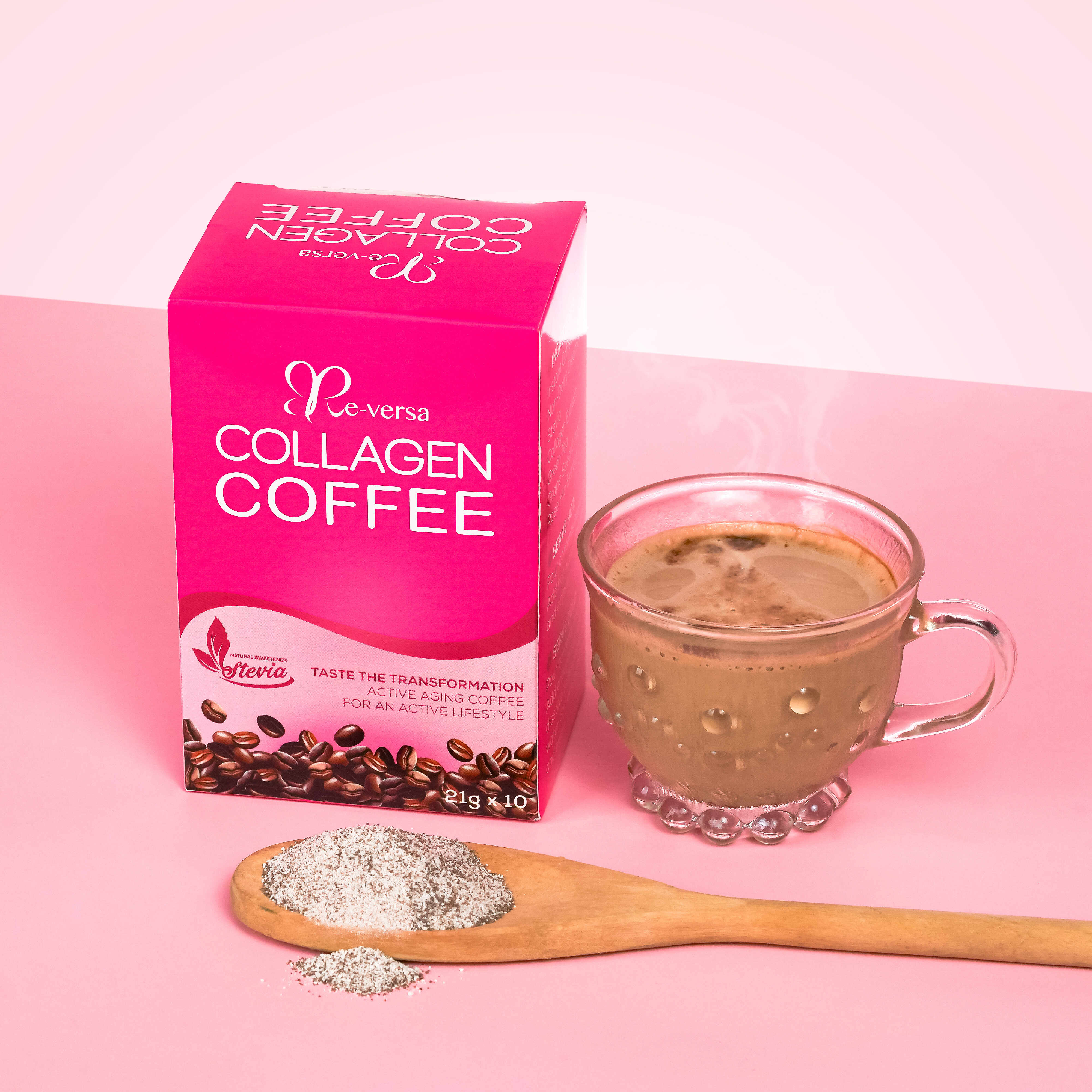 Manna Collagen Coffee with Stevia Anti-Aging Improves Skin Complexion Fine Lines and Wrinkles